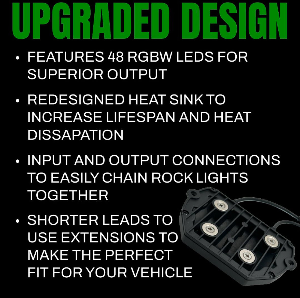 Hyper Pro MAX 104W RGBW LED Rock Lights Pod Kit (9100 Lm)