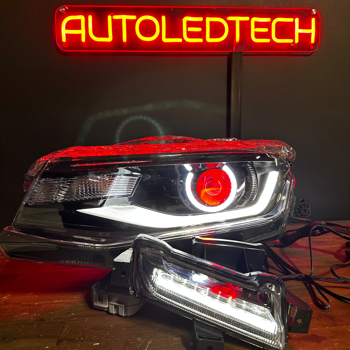2016-2018 Chevrolet Camaro RGBW Flow Series LED DRL Prebuilt Halo Headlights