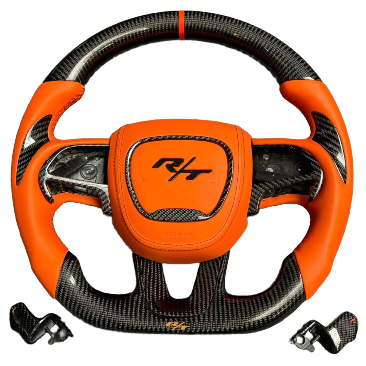 2015-2023 Dodge Charger Challenger Custom Carbon Fiber LED Steering Wheel - AutoLEDTech.com