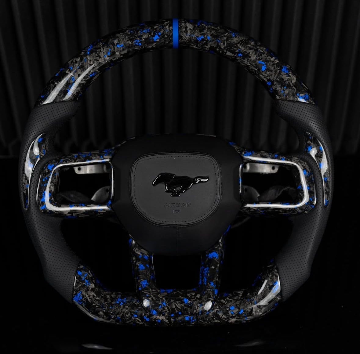 2024-2027+ Ford Mustang S650 Carbon Fiber LED Steering Wheel - AutoLEDTech.com