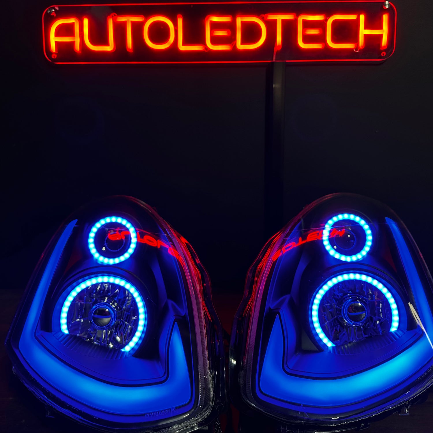 2003-2007 Infiniti G35 Coupe RGBW Flow Series LED Halo DRL Custom Headlights