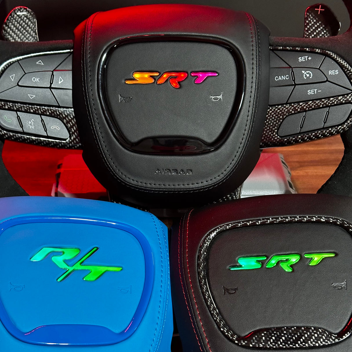 SRT HELLCAT RGB LED Custom Airbag Cover