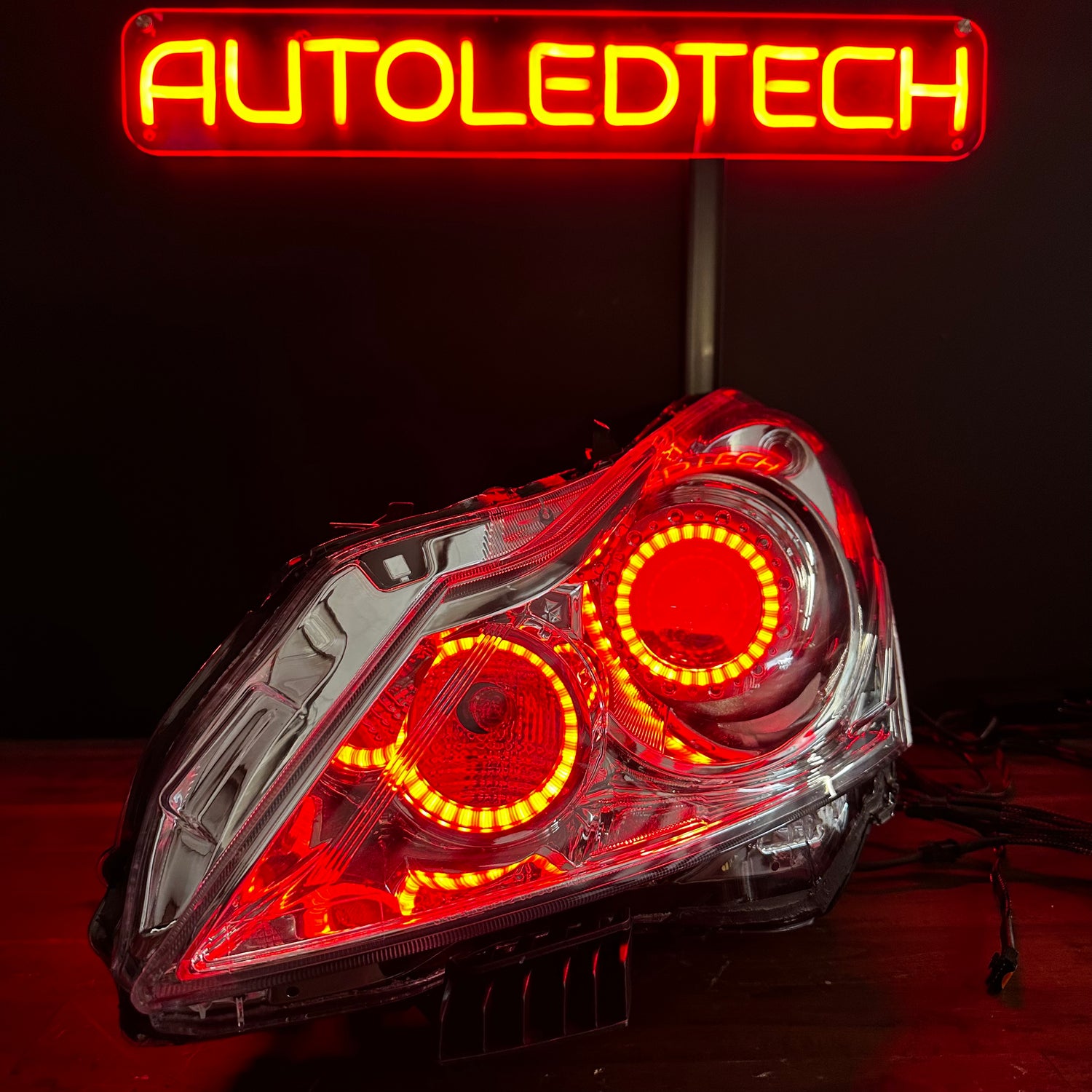 2010-2015 Infiniti G37 G25 Q40 Sedan RGBW Flow Series LED Halo Prebuilt Headlights