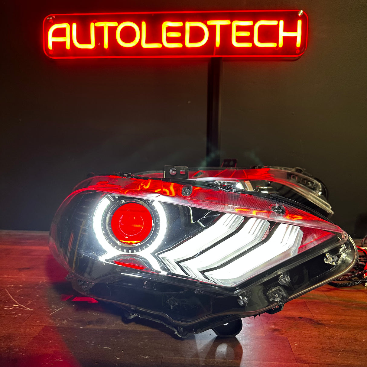 2018-2023 Ford Mustang RGBW Flow Series LED DRL Halo Headlights