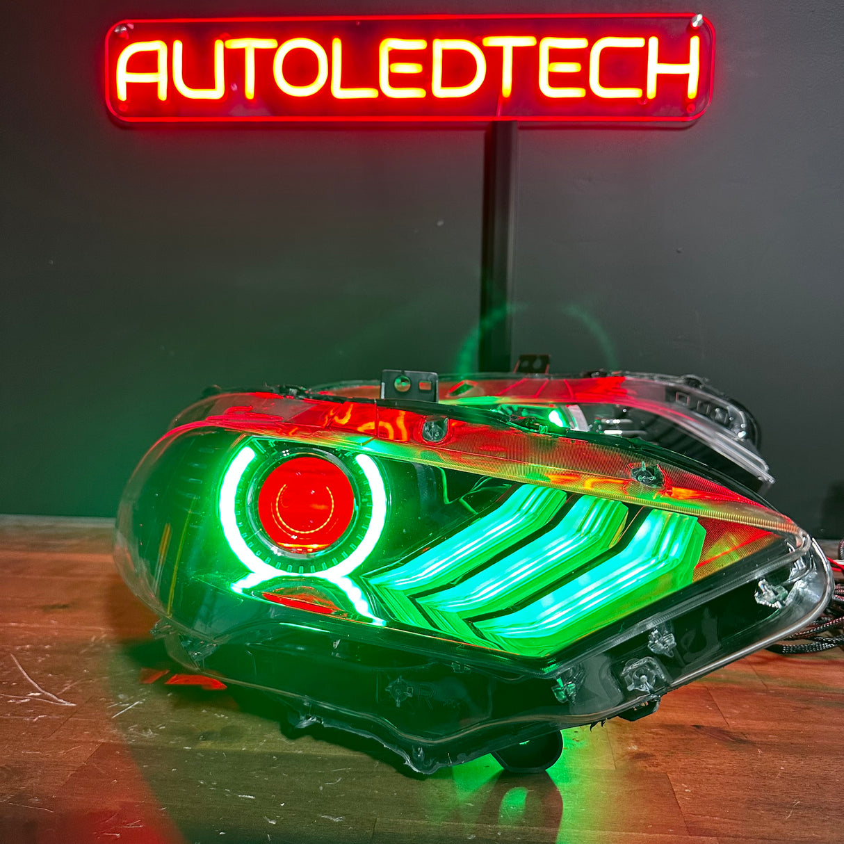 2018-2023 Ford Mustang RGBW Flow Series LED DRL Halo Headlights