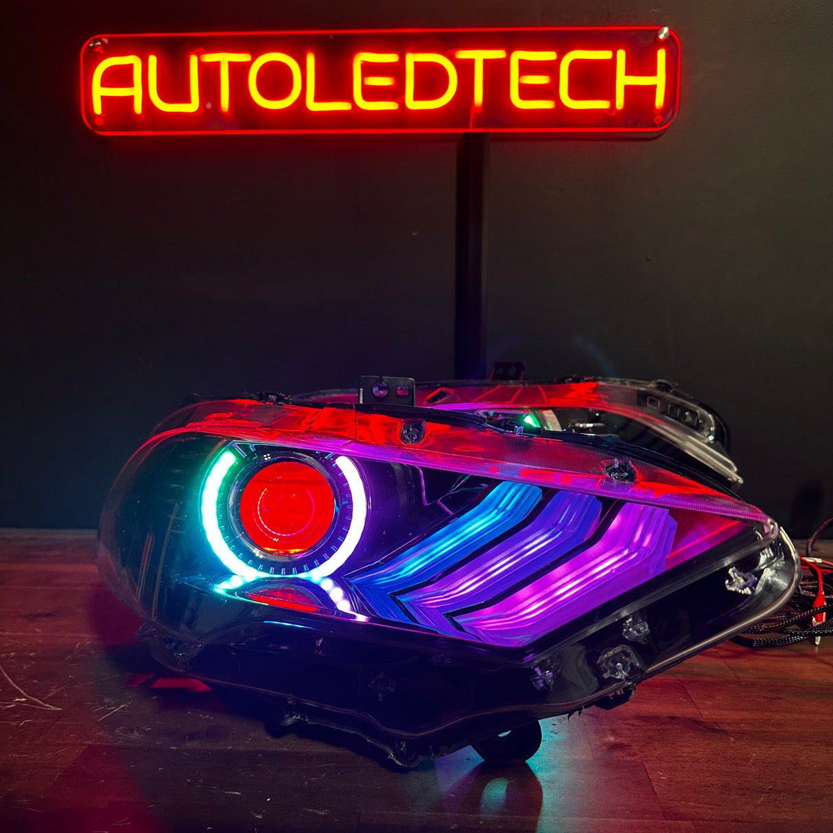 2018-2023 Ford Mustang RGBW Flow Series LED DRL Halo Headlights