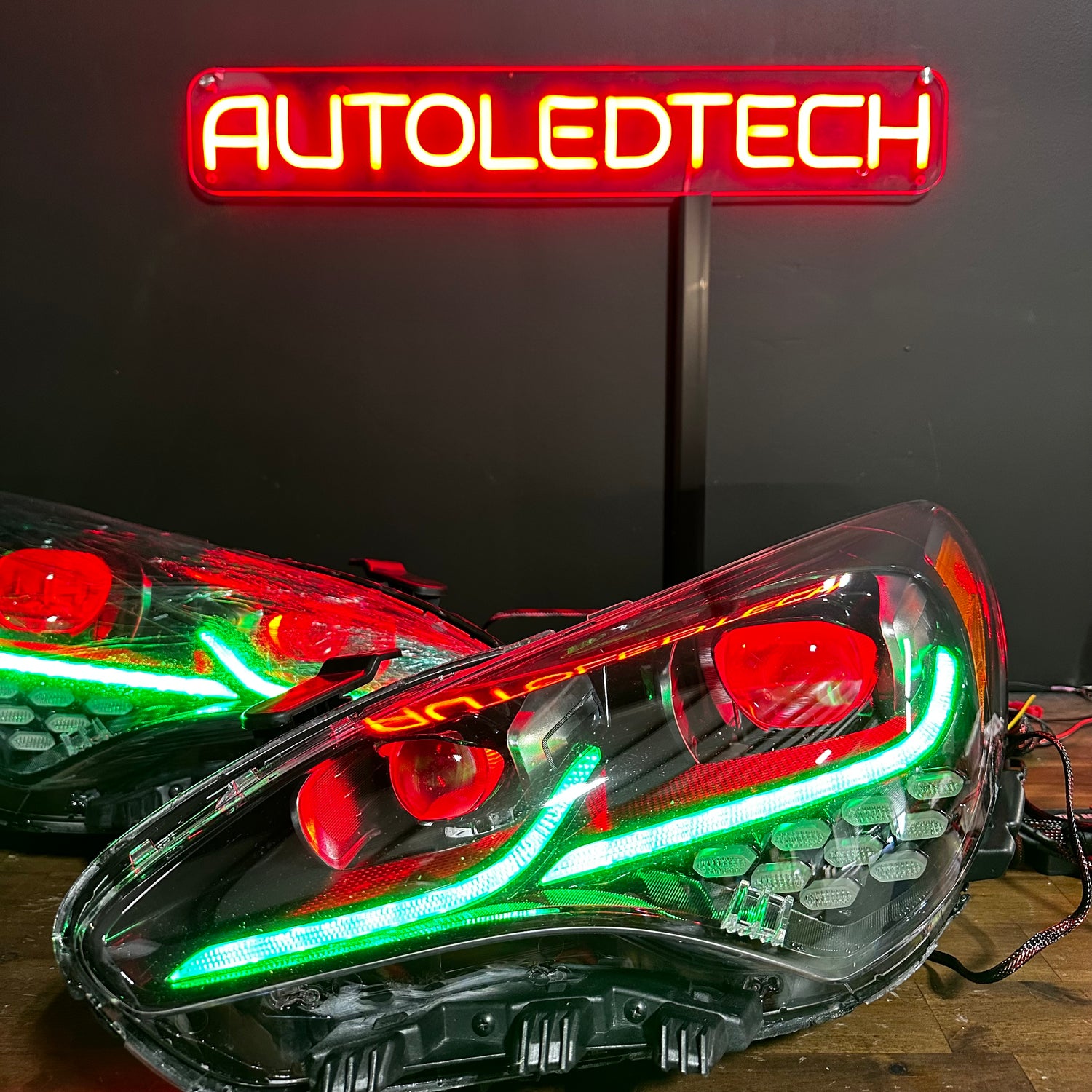 2017-2024 Kia K8 Stinger RGBW Flow Series LED DRL Prebuilt Headlights