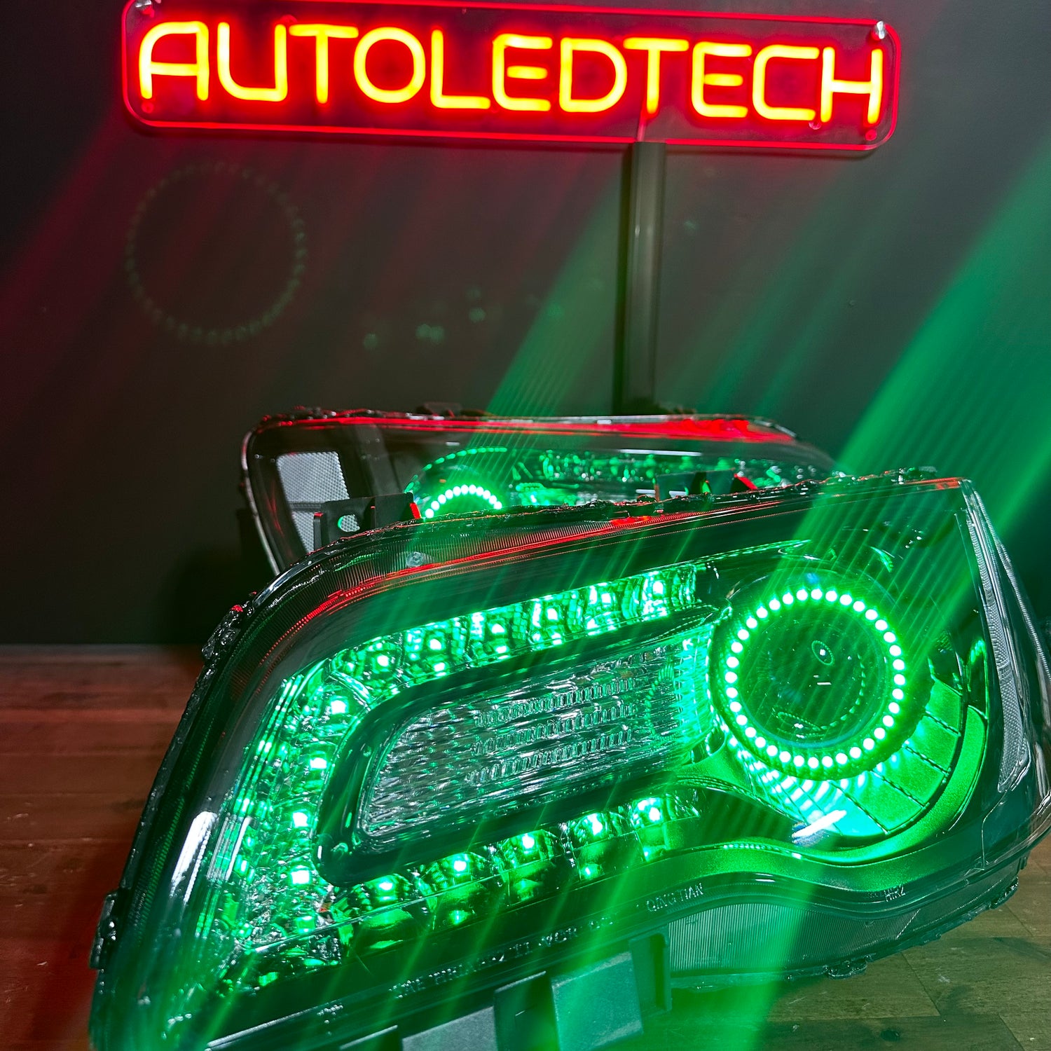 2011-2023 Chrysler 300 RGBW Flow Series LED Halo DRL Prebuilt Headlights