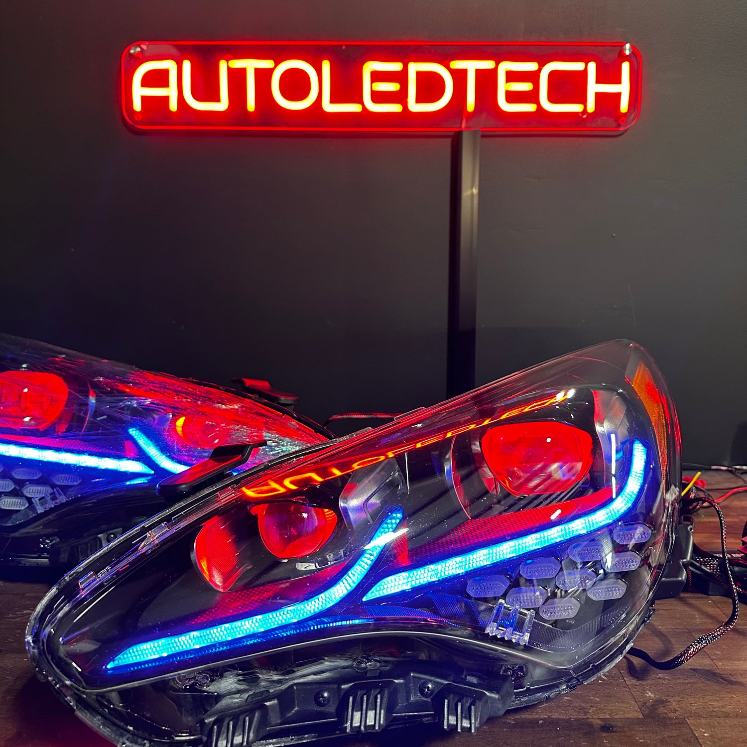 2017-2024 Kia K8 Stinger RGBW Flow Series LED DRL Prebuilt Headlights