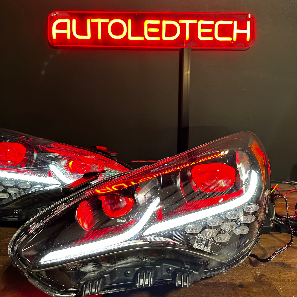 2017-2024 Kia K8 Stinger RGBW Flow Series LED DRL Prebuilt Headlights