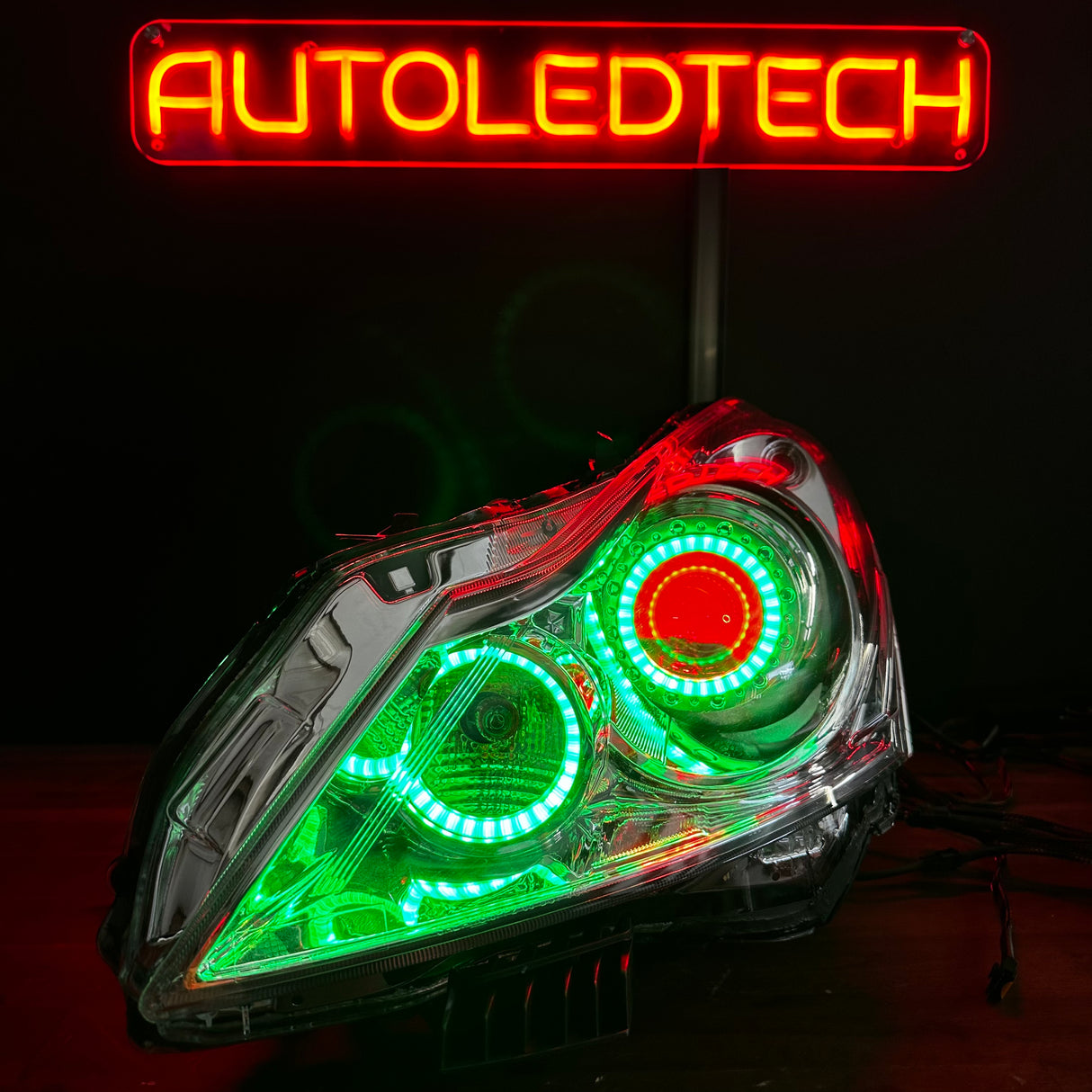 2010-2015 Infiniti G37 G25 Q40 Sedan RGBW Flow Series LED Halo Prebuilt Headlights