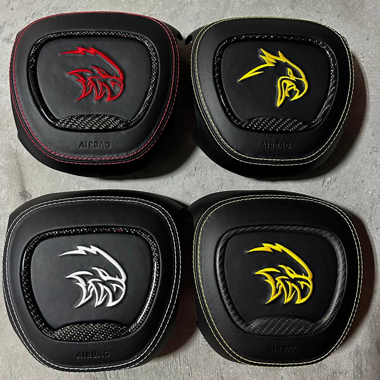 2014-2021 Jeep Trackhawk SRT Custom Carbon Fiber Steering Wheel w/ LED RPM Display - AutoLEDTech.com