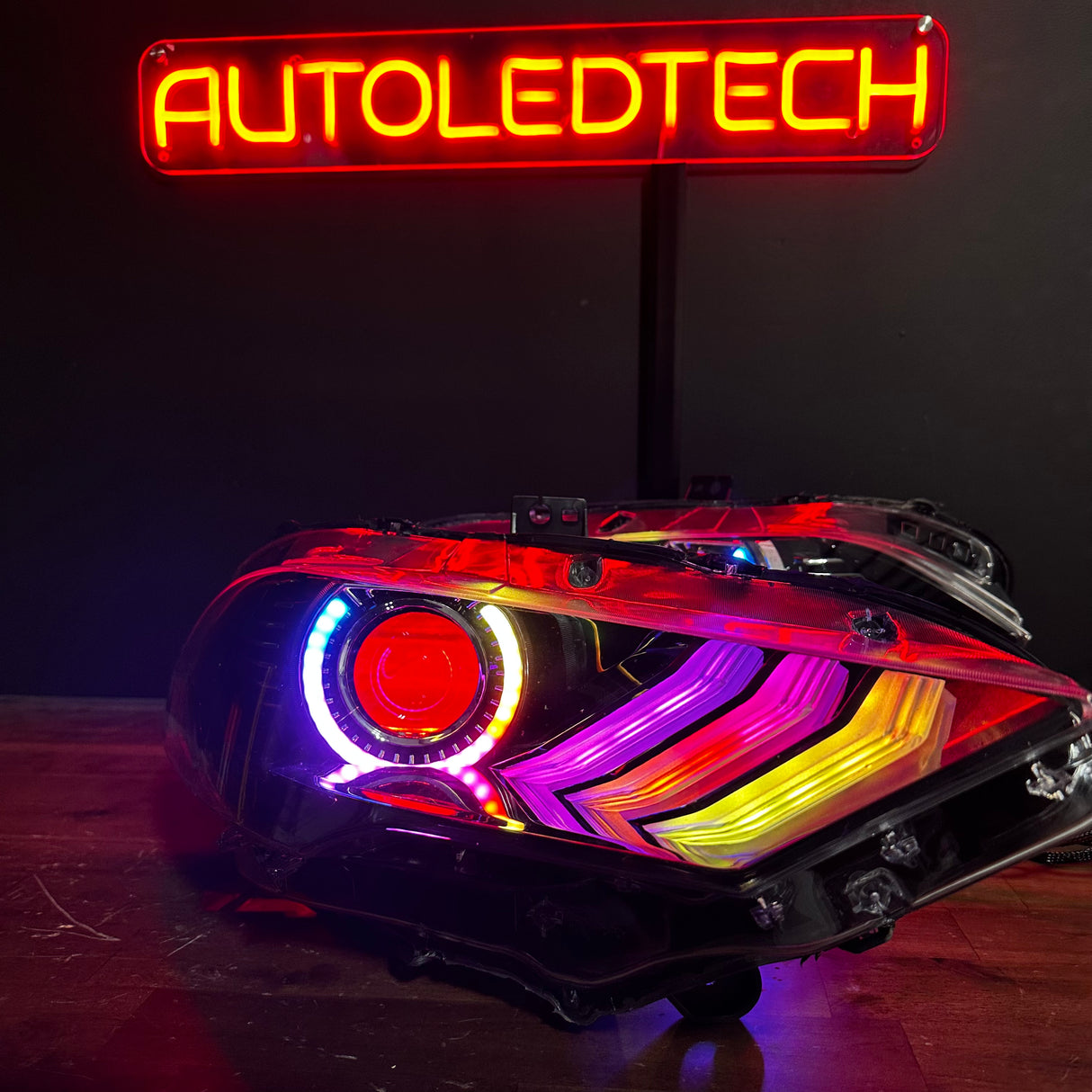 2018-2023 Ford Mustang RGBW Flow Series LED DRL Halo Headlights