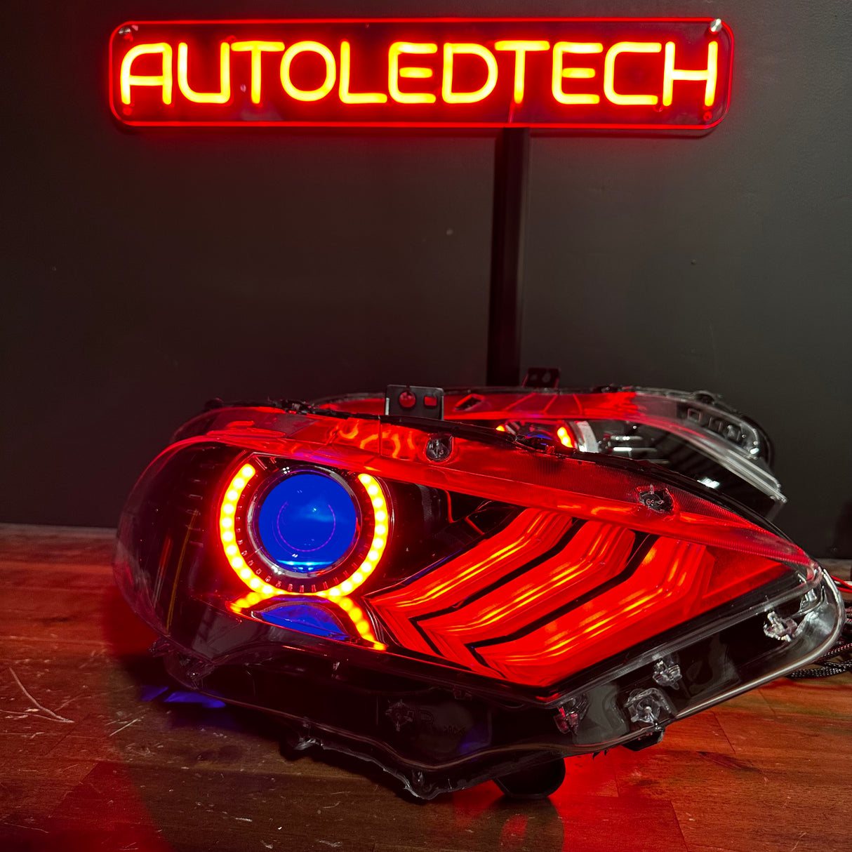 2018-2023 Ford Mustang RGBW Flow Series LED DRL Halo Headlights