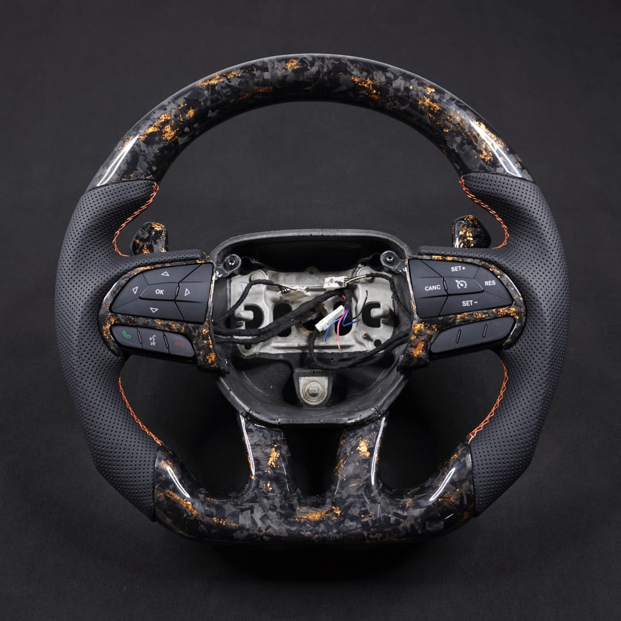 2015-2023 Dodge Charger Challenger Custom Carbon Fiber LED Steering Wheel - AutoLEDTech.com