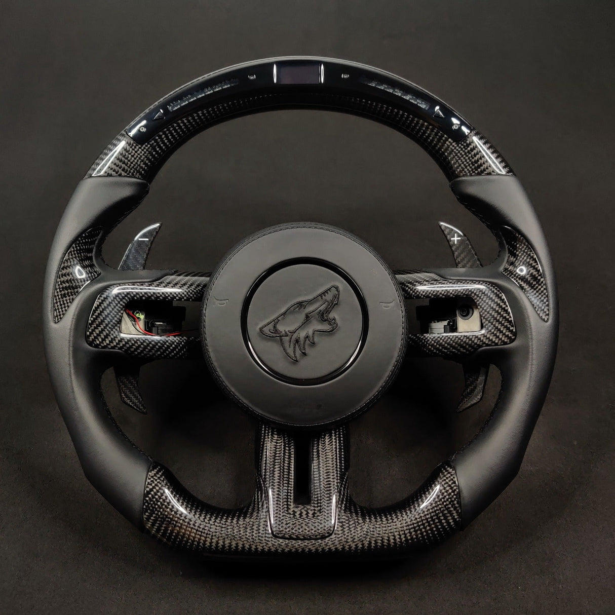 2024-2026+ Ford Mustang S650 Carbon Fiber LED Steering Wheel - AutoLEDTech.com