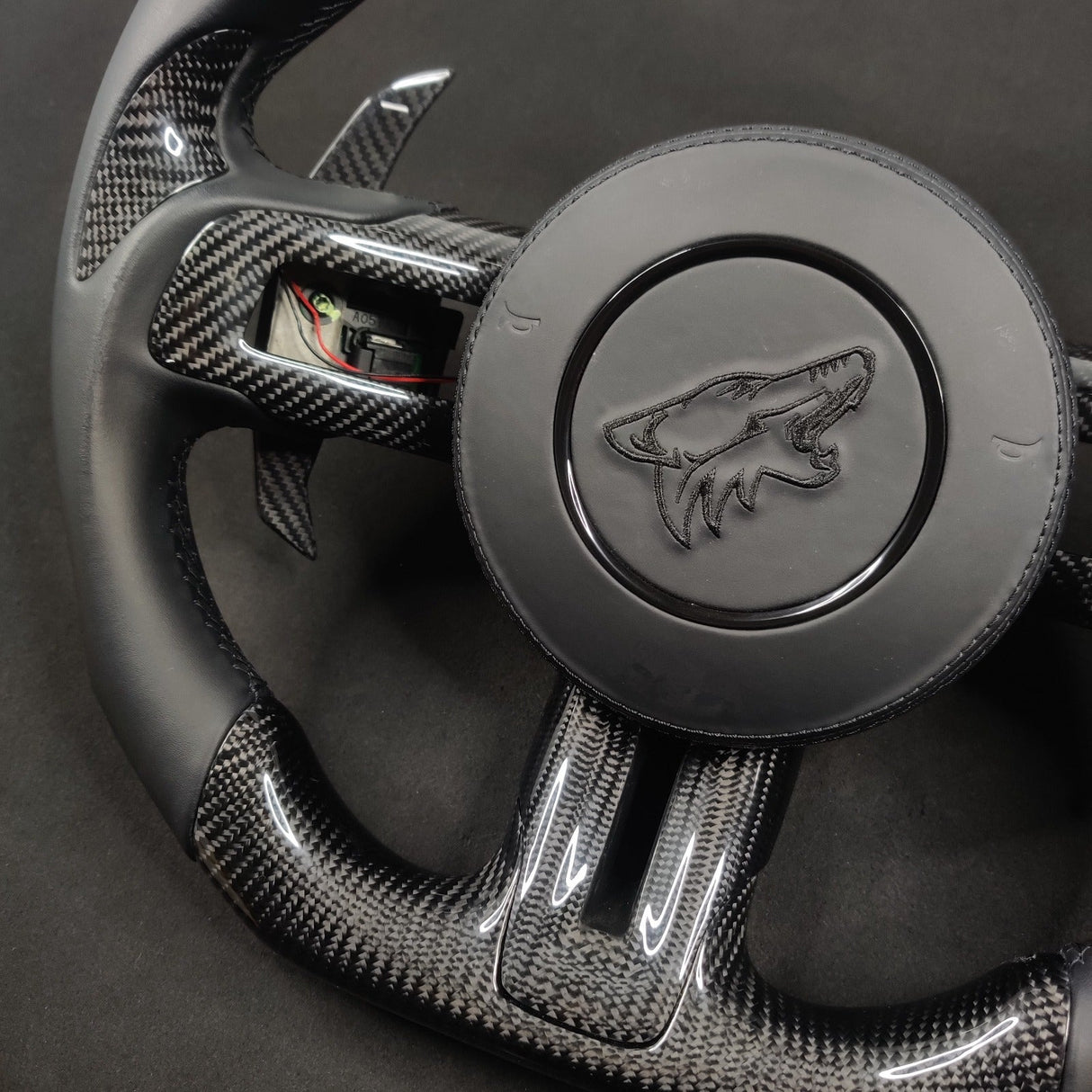 2024-2026+ Ford Mustang S650 Carbon Fiber LED Steering Wheel - AutoLEDTech.com