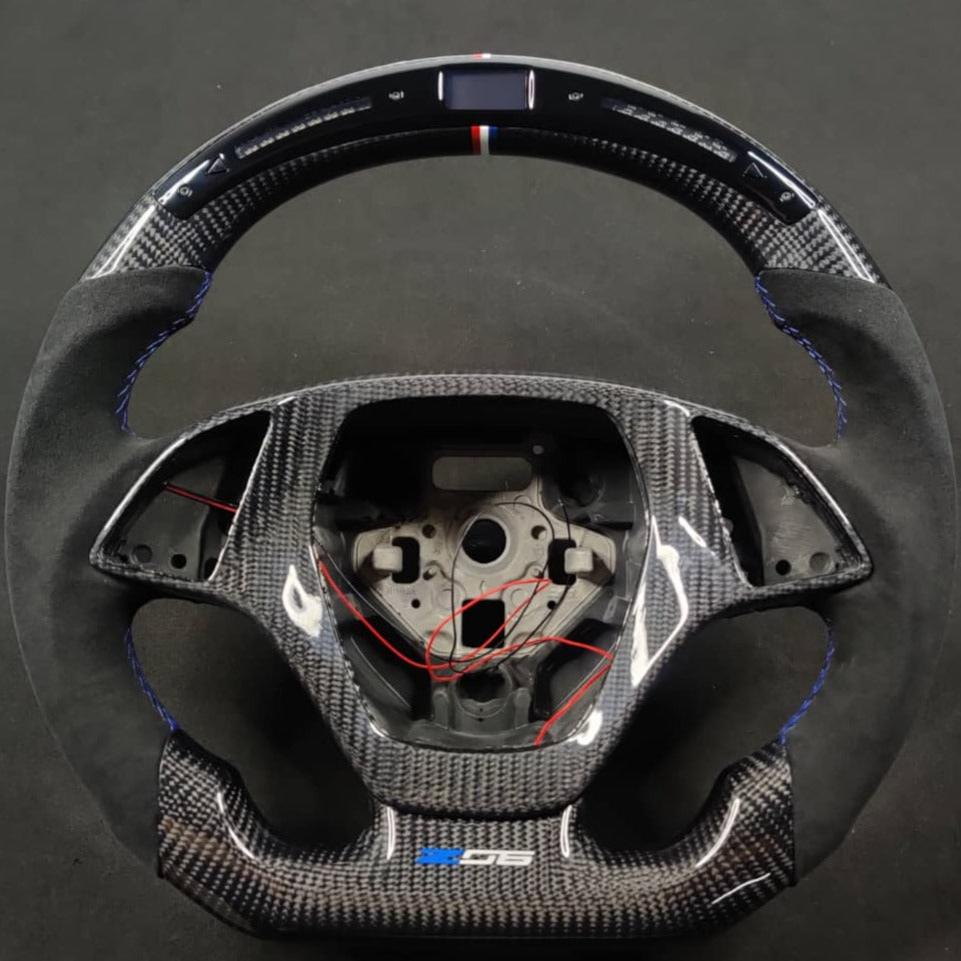 2020-2026+ Chevrolet C8 Corvette Custom Carbon Fiber Steering Wheel - AutoLEDTech.com