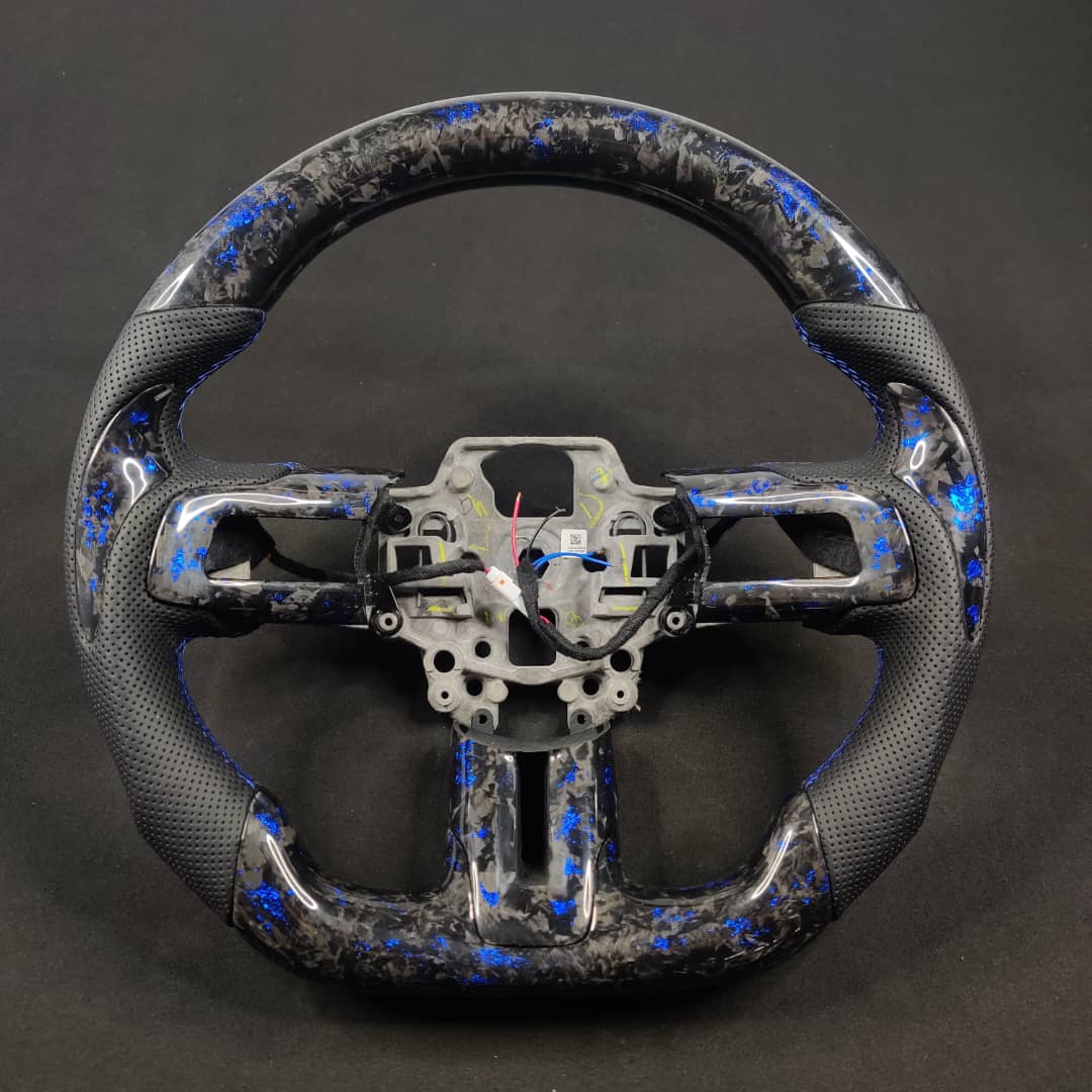 2024-2026+ Ford Mustang S650 Carbon Fiber LED Steering Wheel - AutoLEDTech.com