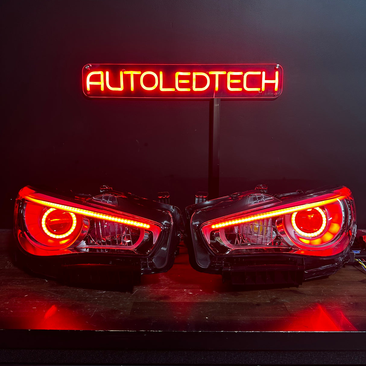 2014-2024 Infiniti Q50 RGBW Flow Series LED DRL Prebuilt Custom Headlights