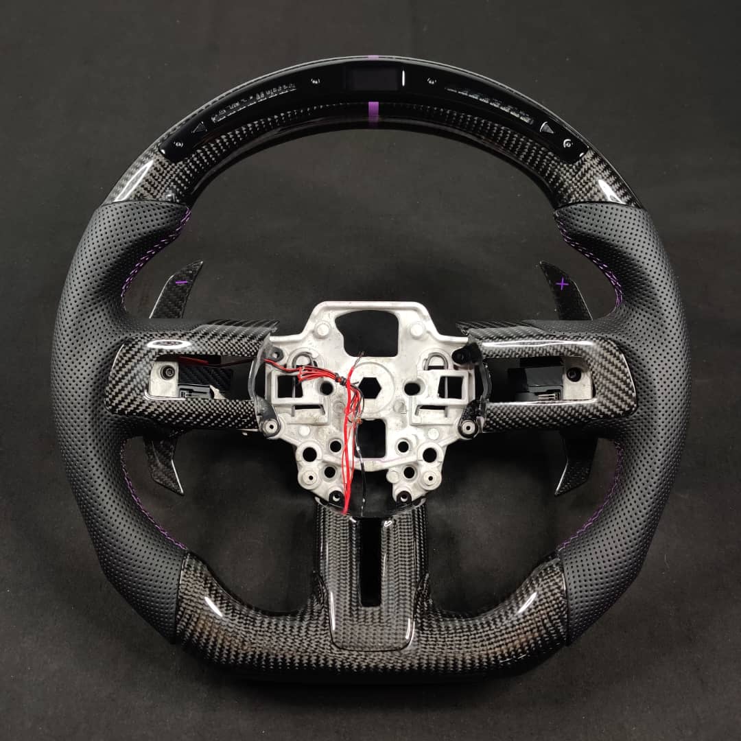 2005-2014 Ford Mustang Carbon Fiber Steering Wheel - AutoLEDTech.com