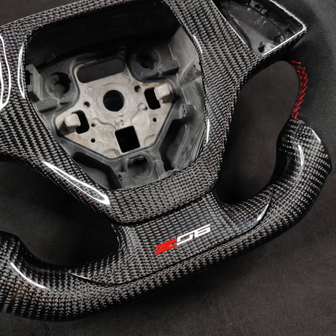 2020-2026+ Chevrolet C8 Corvette Custom Carbon Fiber Steering Wheel - AutoLEDTech.com
