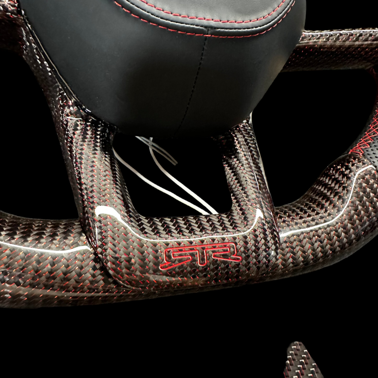 2024-2026+ Ford Mustang S650 Carbon Fiber LED Steering Wheel - AutoLEDTech.com