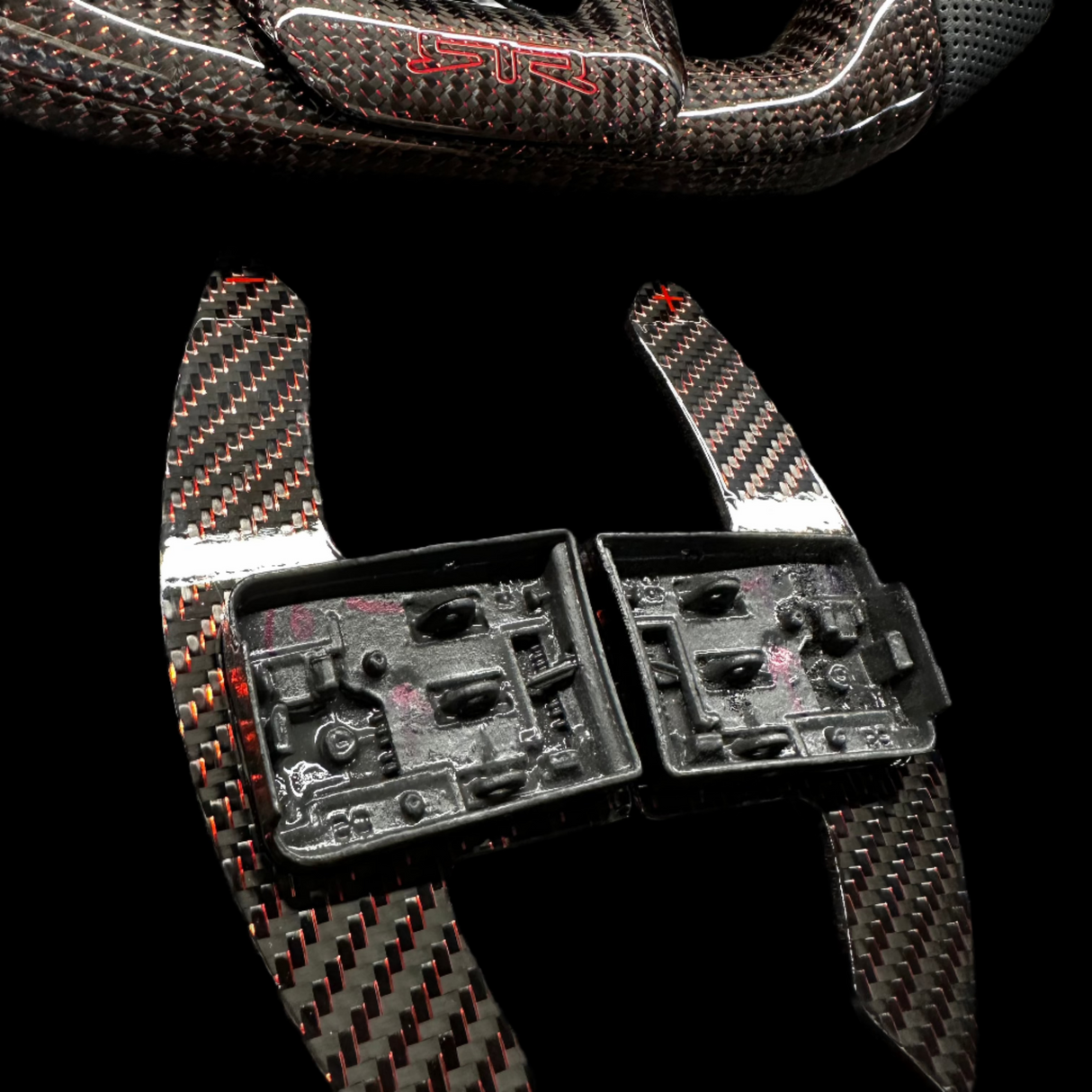 2024-2026+ Ford Mustang S650 Carbon Fiber LED Steering Wheel - AutoLEDTech.com