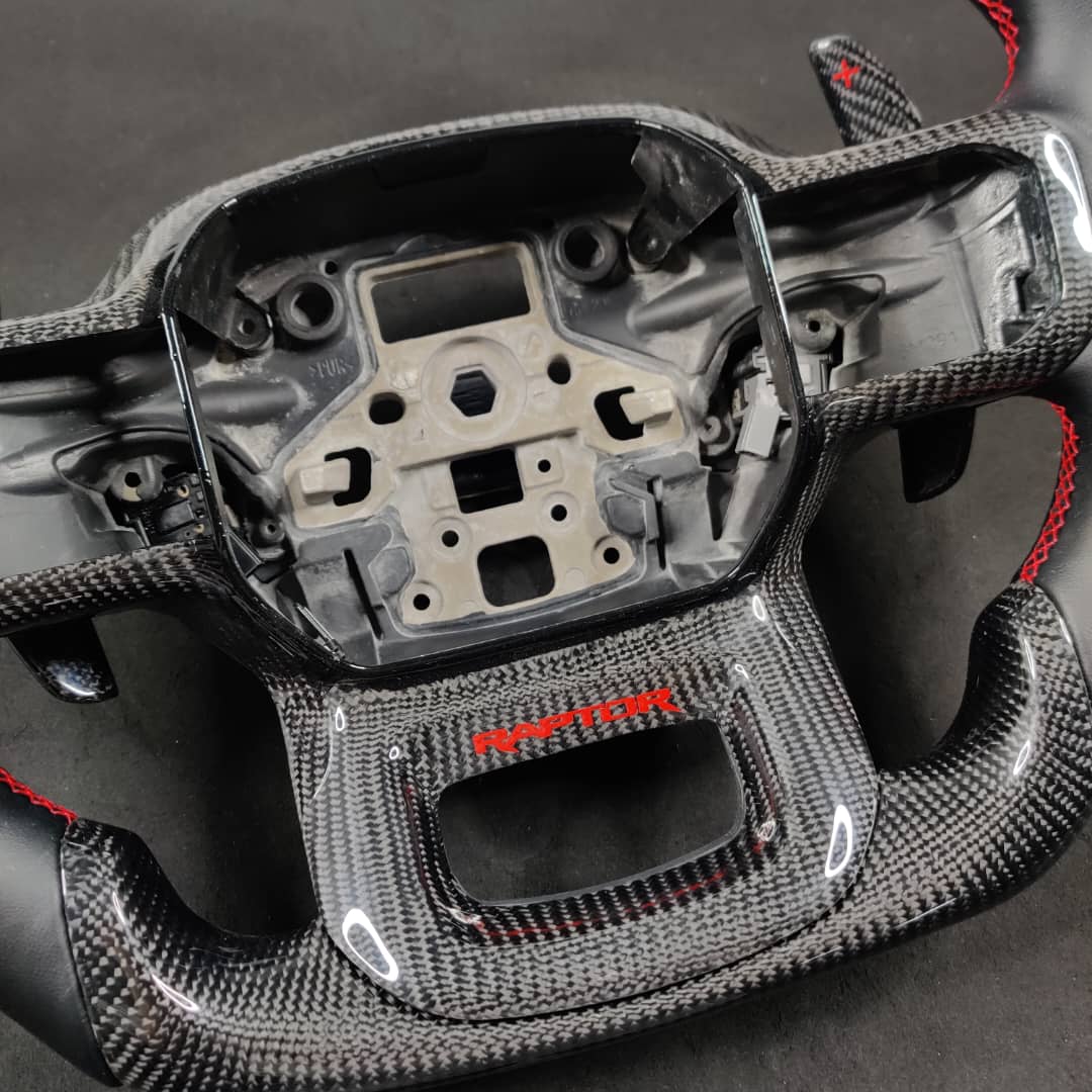 2023-2026+ Ford Super Duty F250 Custom Carbon Fiber Steering Wheel - AutoLEDTech.com