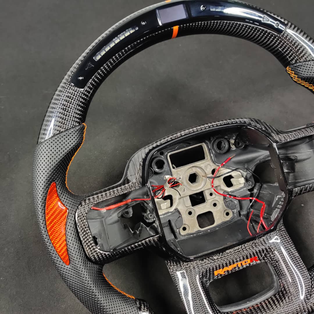 2021-2026+ Ford F150 & Raptor Custom Carbon Fiber LED Steering Wheel