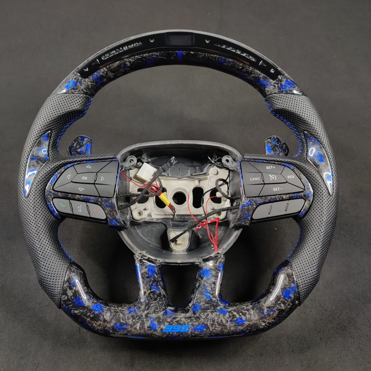 2015-2023 Dodge Charger Challenger Custom Carbon Fiber LED Steering Wheel - AutoLEDTech.com