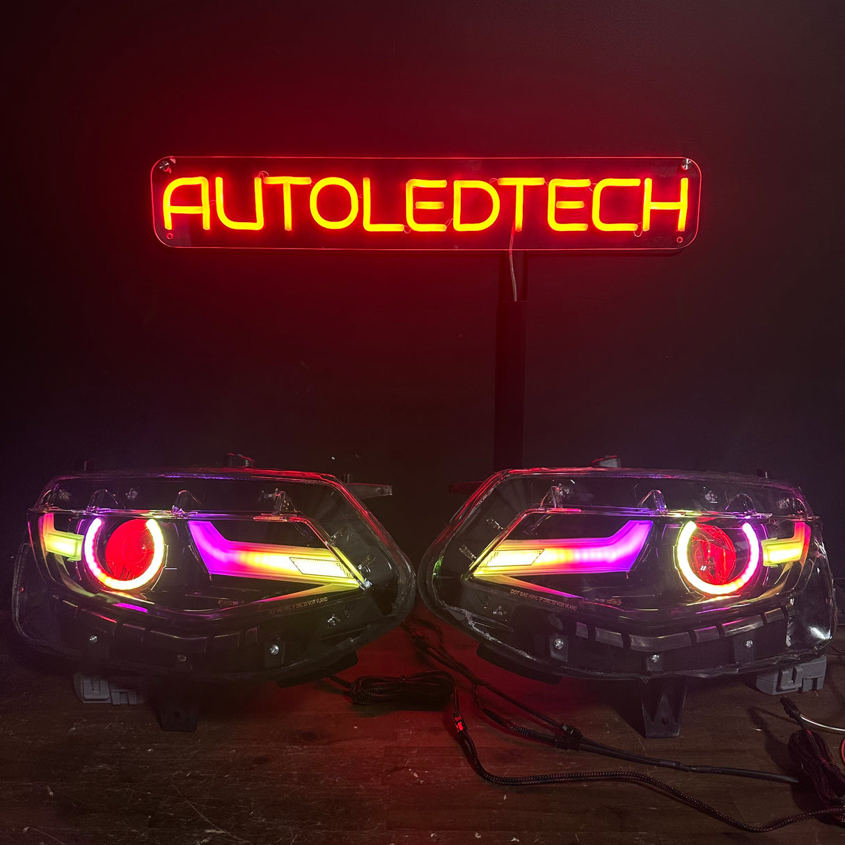 2019-2024 Chevrolet Camaro LS LT RGBW Flow Series LED DRL Prebuilt Headlights