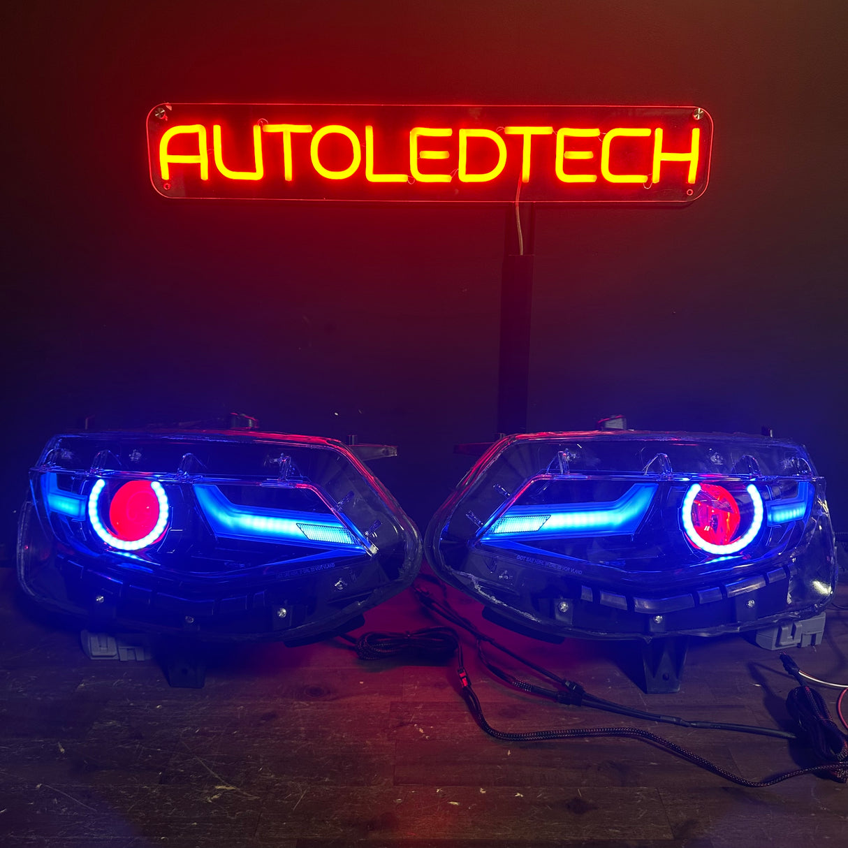 2019-2024 Chevrolet Camaro LS LT RGBW Flow Series LED DRL Prebuilt Headlights