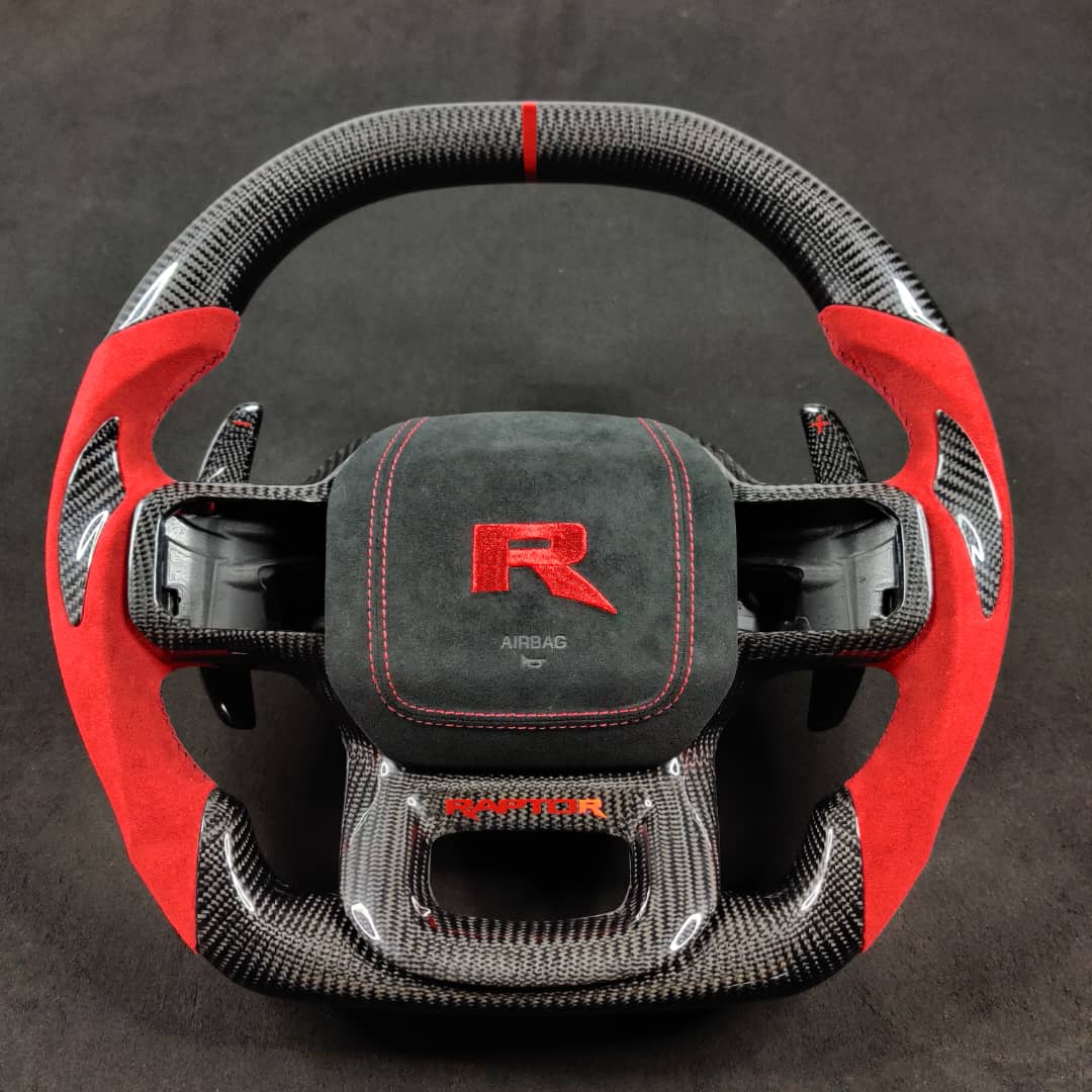 2023-2026+ Ford Super Duty F250 Custom Carbon Fiber Steering Wheel - AutoLEDTech.com