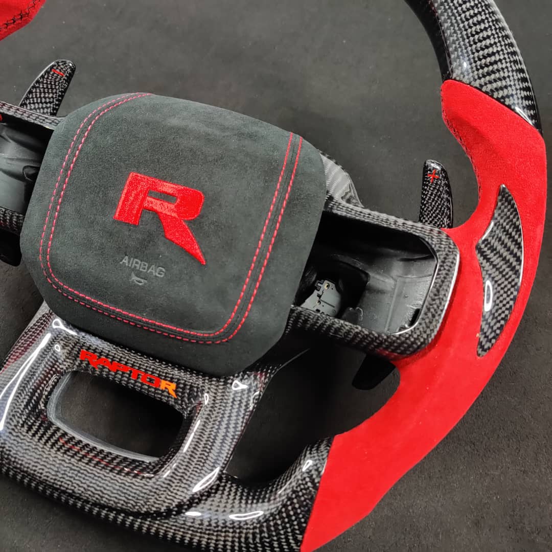 2023-2026+ Ford Super Duty F250 Custom Carbon Fiber Steering Wheel - AutoLEDTech.com