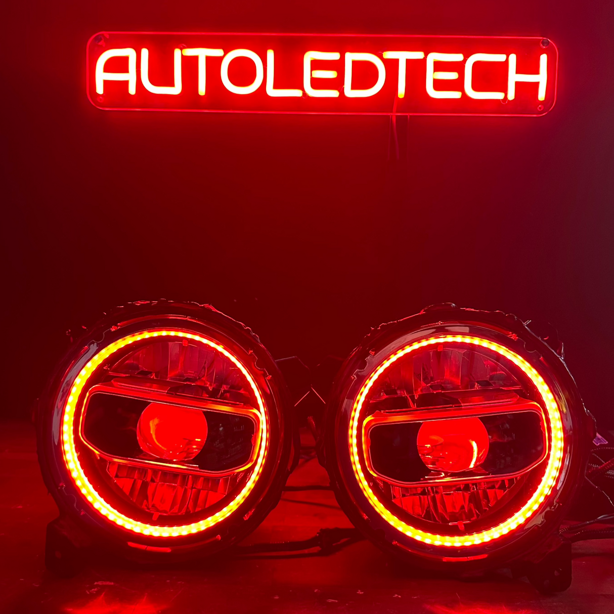 2018-2025+ Jeep Wrangler Gladiator JL JT RGBW Flow Series LED Projector Halo Headlights