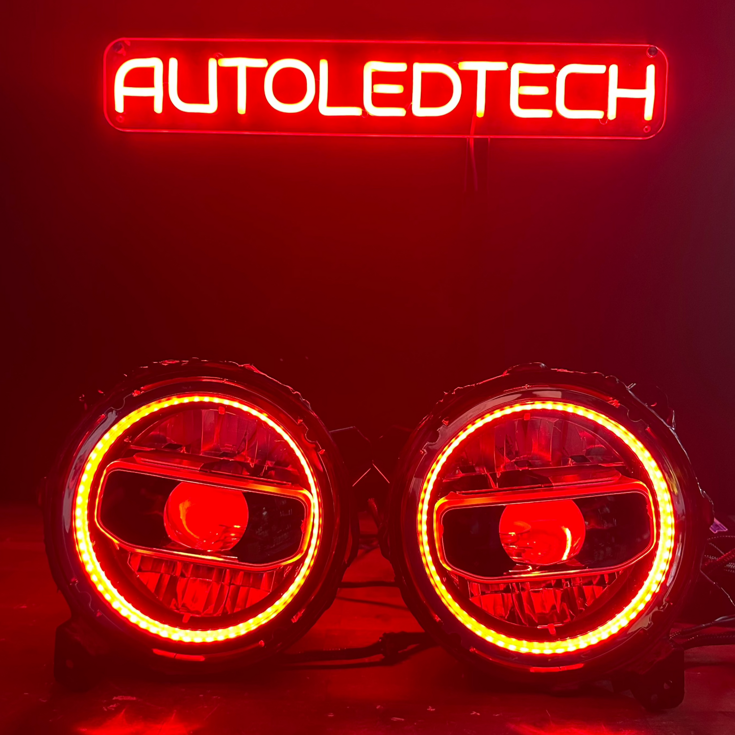 2018-2025+ Jeep Wrangler Gladiator JL JT RGBW Flow Series LED Projector Halo Headlights