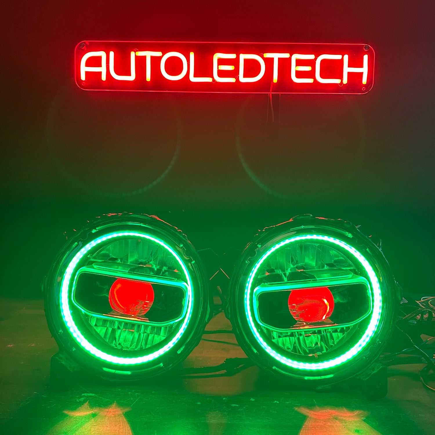 2018-2025+ Jeep Wrangler Gladiator JL JT RGBW Flow Series LED Projector Halo Headlights