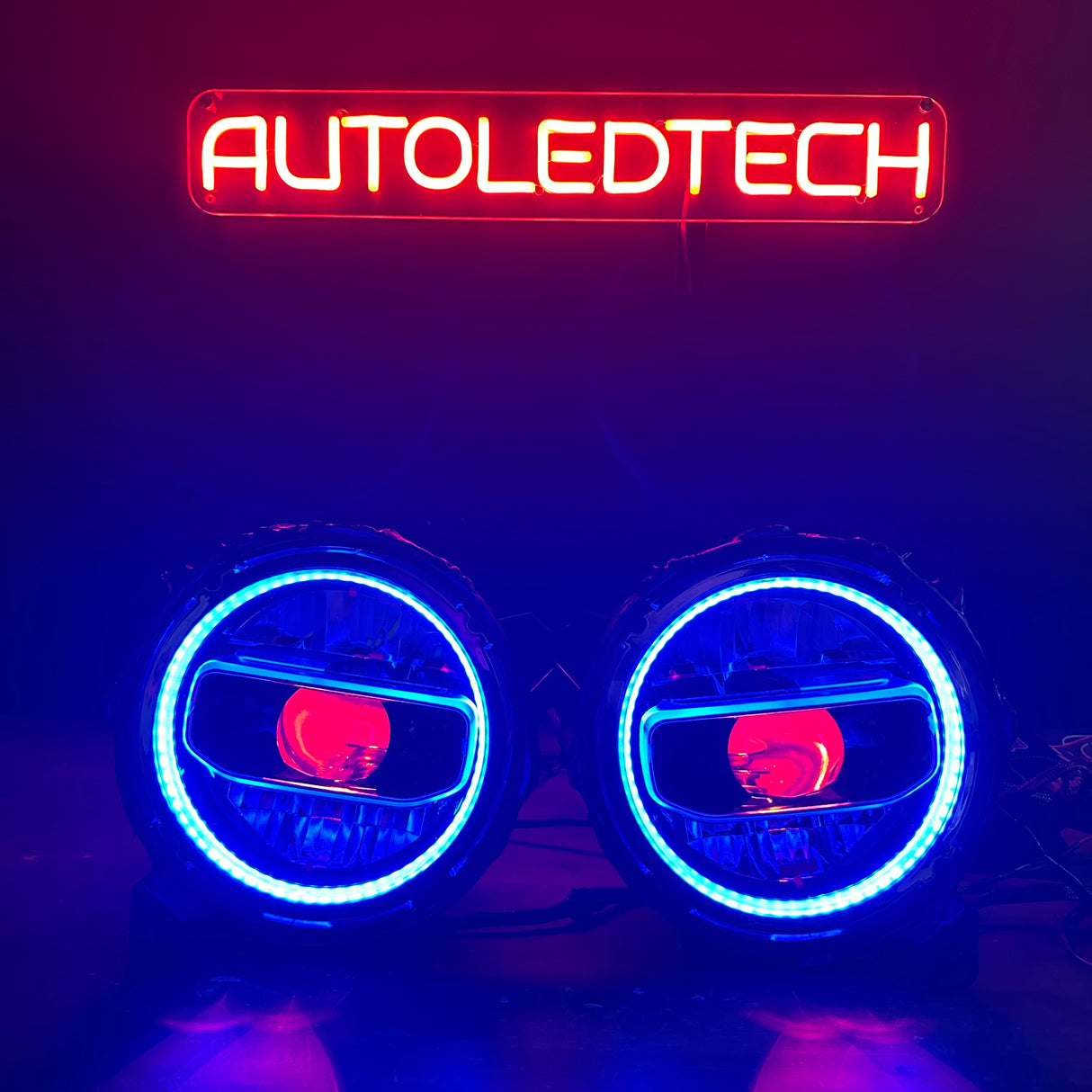 2018-2025+ Jeep Wrangler Gladiator JL JT RGBW Flow Series LED Projector Halo Headlights