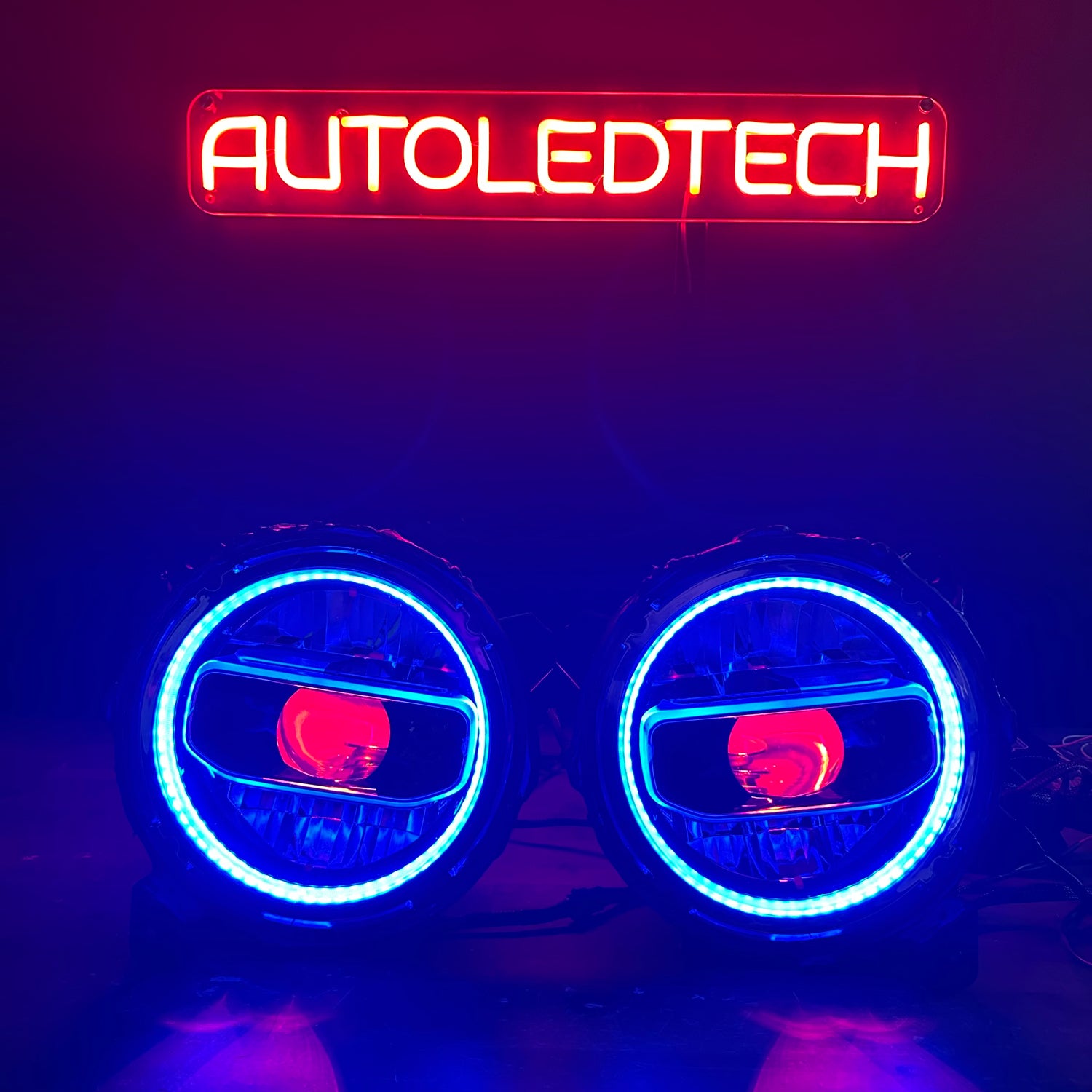 2018-2025+ Jeep Wrangler Gladiator JL JT RGBW Flow Series LED Projector Halo Headlights