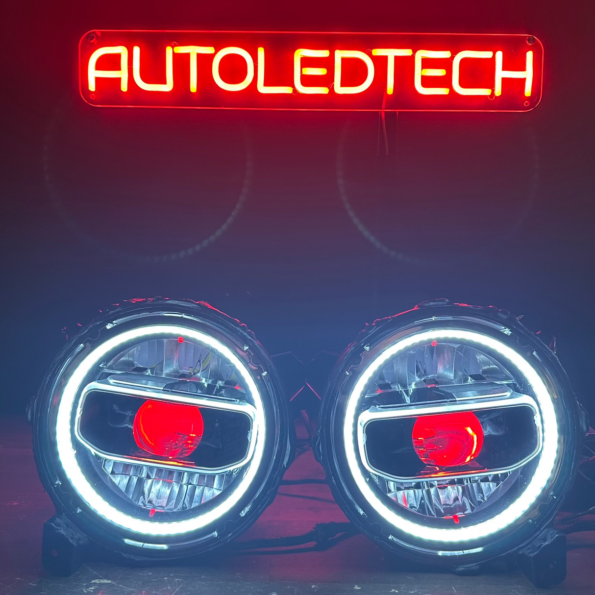 2018-2025+ Jeep Wrangler Gladiator JL JT RGBW Flow Series LED Projector Halo Headlights