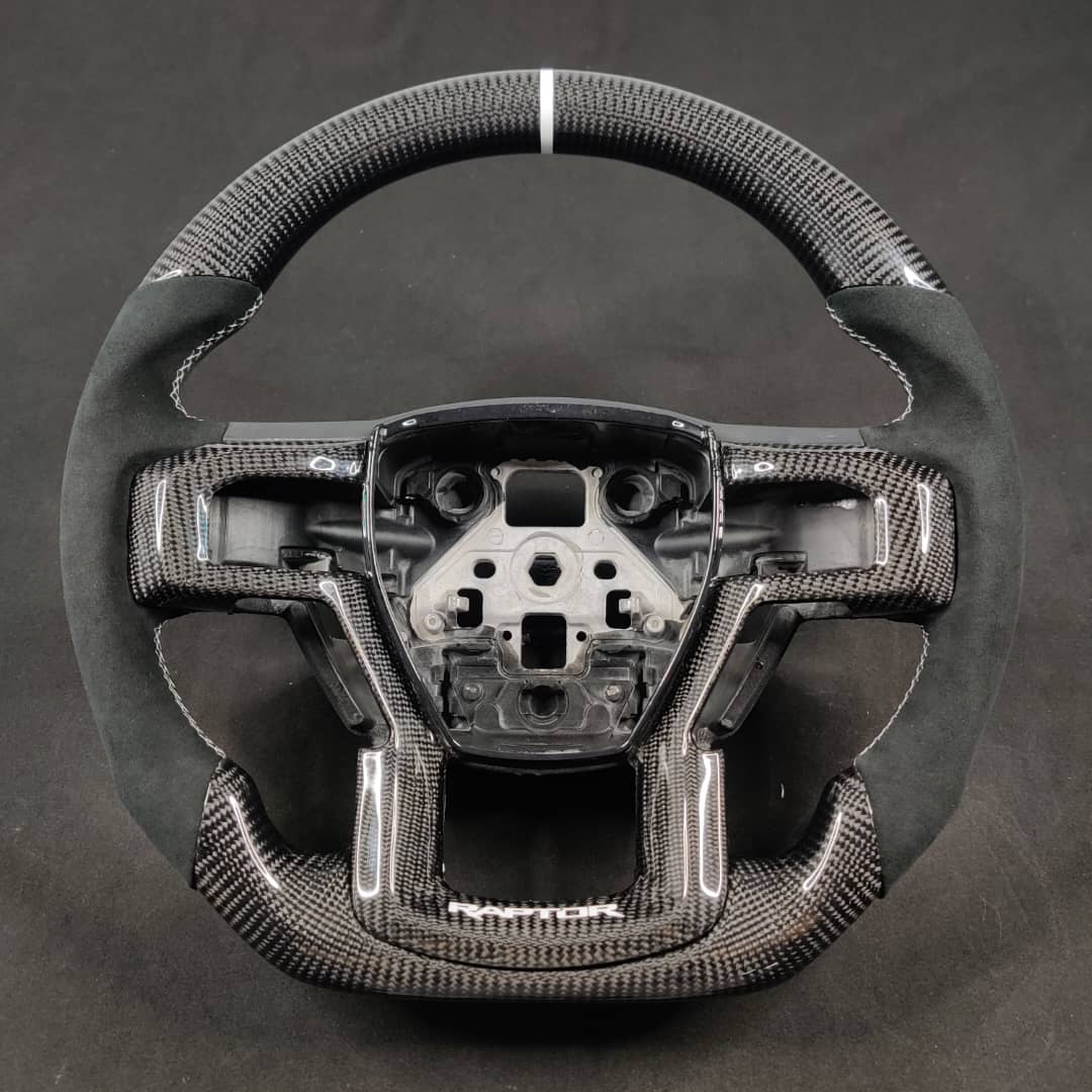 2015-2020 Ford Raptor F150 Custom Carbon Fiber Steering Wheel - AutoLEDTech.com
