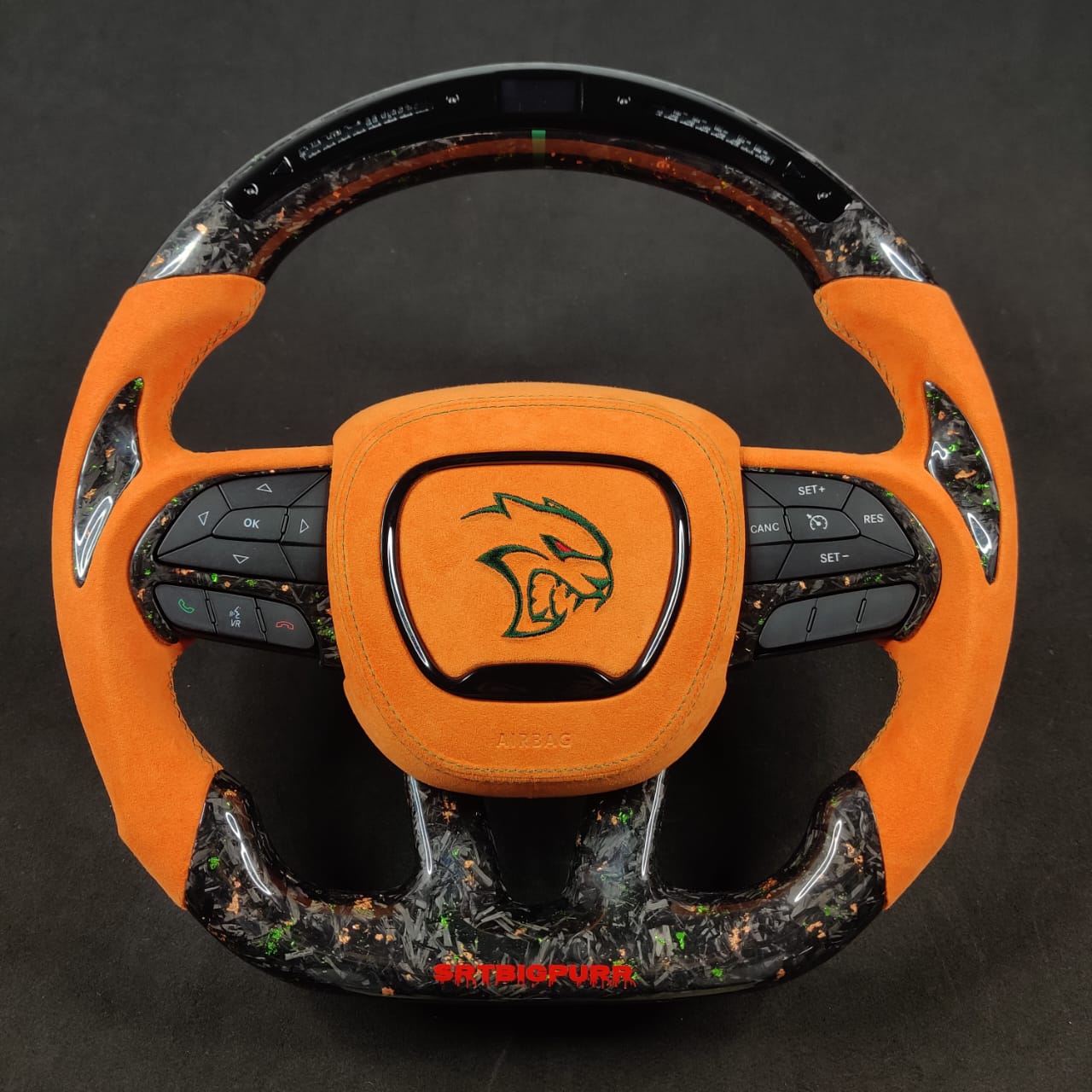 2015-2023 Dodge Charger Challenger Custom Carbon Fiber LED Steering Wheel