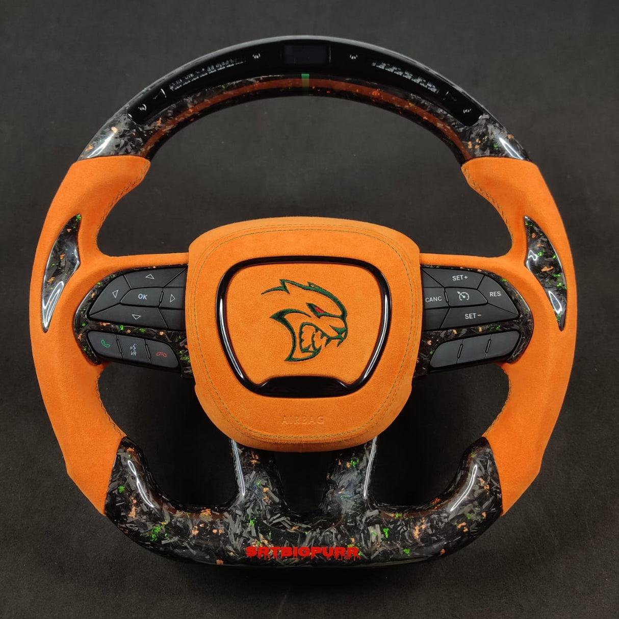 2015-2023 Dodge Charger Challenger Custom Carbon Fiber LED Steering Wheel