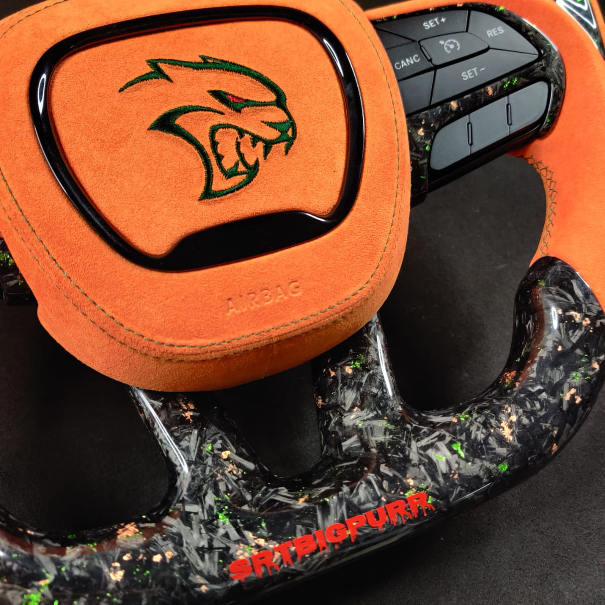 2015-2023 Dodge Charger Challenger Custom Carbon Fiber LED Steering Wheel - AutoLEDTech.com