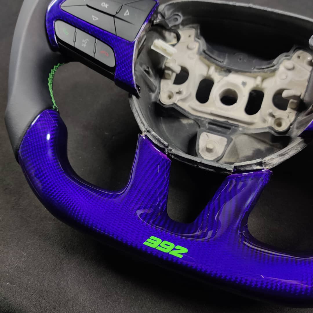 2015-2023 Dodge Charger Challenger Custom Carbon Fiber LED Steering Wheel - AutoLEDTech.com