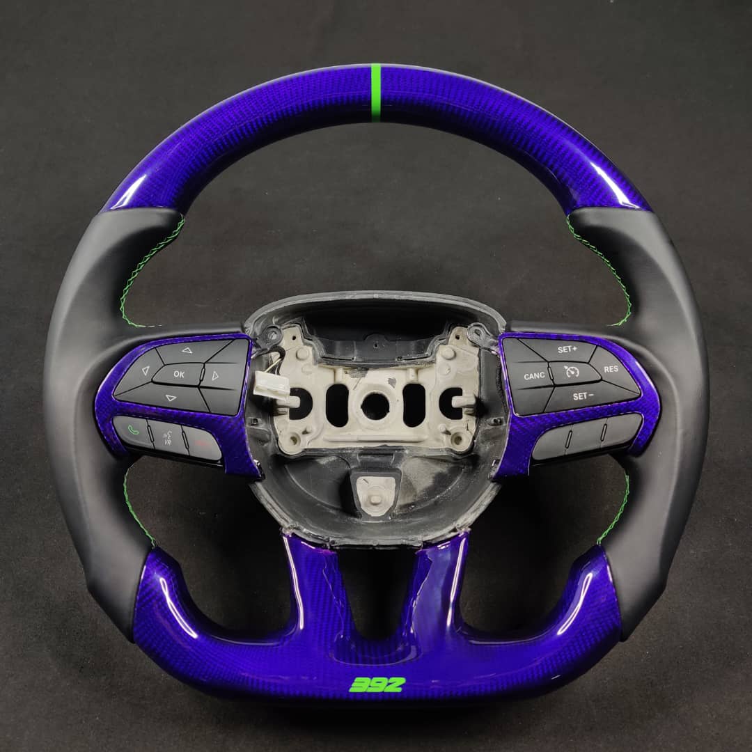 2015-2023 Dodge Charger Challenger Custom Carbon Fiber LED Steering Wheel - AutoLEDTech.com