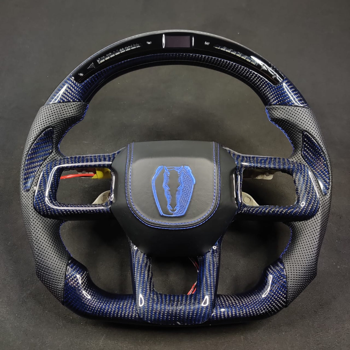 2024-2026+ Ford Mustang S650 Carbon Fiber LED Steering Wheel - AutoLEDTech.com