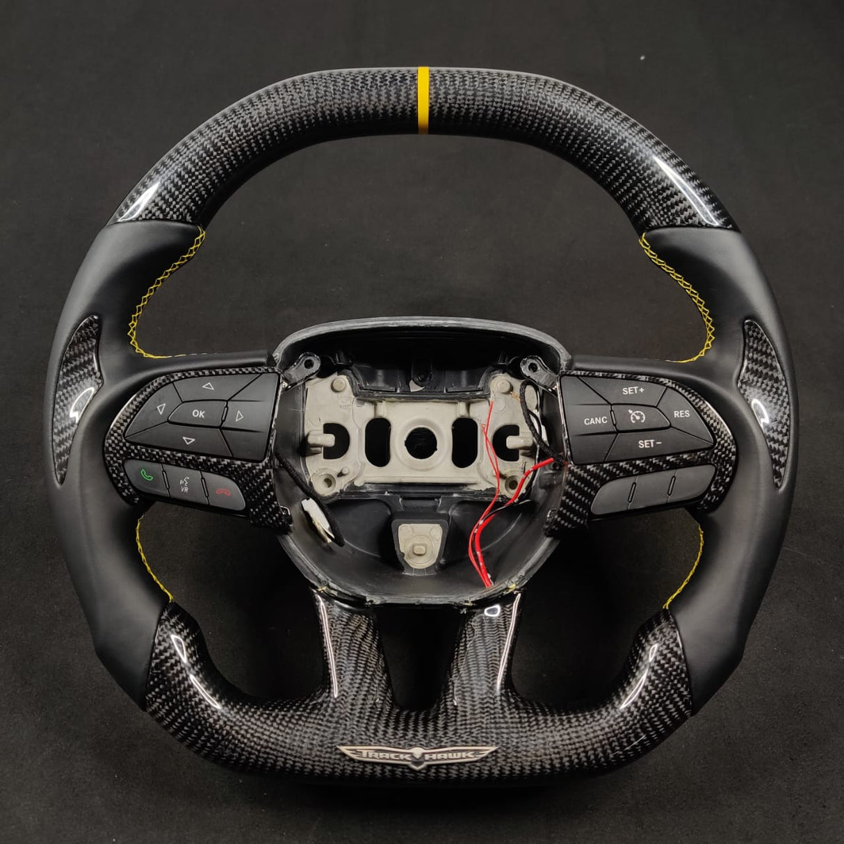 2014-2021 Jeep Trackhawk SRT Custom Carbon Fiber Steering Wheel w/ LED RPM Display - AutoLEDTech.com