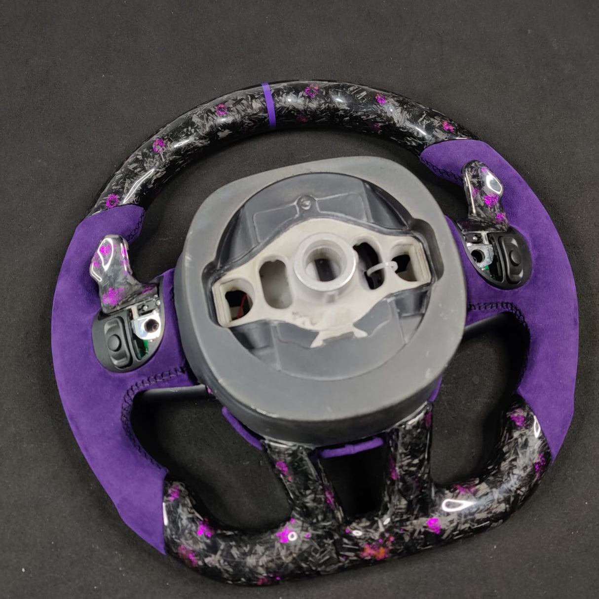 2014-2021 Jeep Trackhawk SRT Custom Carbon Fiber Steering Wheel w/ LED RPM Display - AutoLEDTech.com